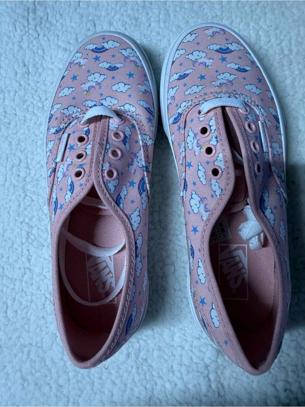 Vans Kids Pink Cloud & Star Canvas Slip-On Sneakers